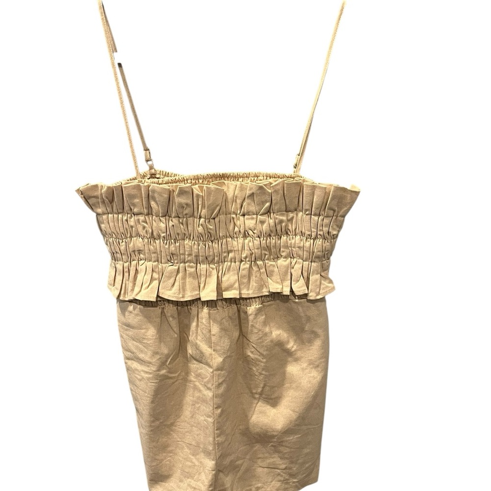 Strut & Bolt Romper Shorts Jumpsuit Beige Women’s Size Large Vacation Resort